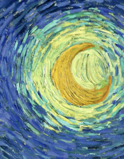 logija: moon by Vincent Van Gogh (details) 