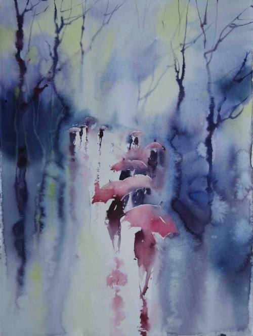 culturenlifestyle: Expressive Cityscape Watercolor Paintings by Viktoria Prischedko German artist Vi