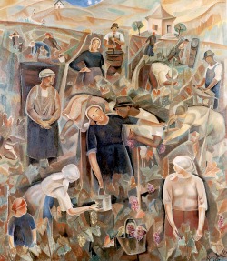 Alice Bailly (Geneva 1872 - Lousanne 1938); The land of the vineyard or The harvest, 1924; oil on canvas, 197 x 223 cm; Musikkollegium, Winterthur