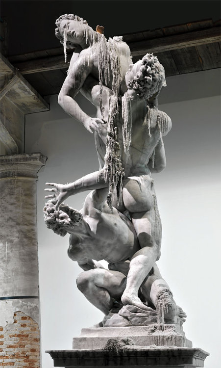 thewolftheory: Urs Fischer, Untitled, 2011, Wax, pigments, wicks, steel, Giambologna sculpture: 57 7