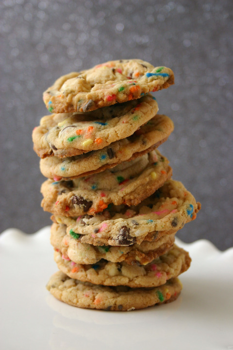 ambrosial-eats:  Cake Batter Chocolate Chip Cookies 