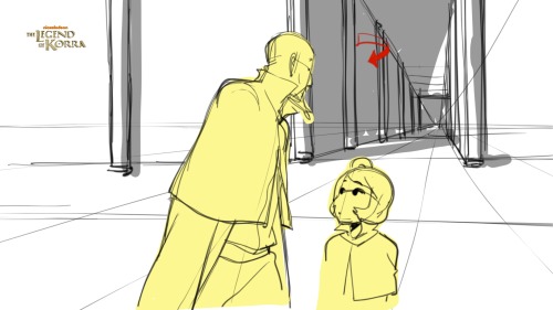 korranation:Sneak peek storyboard from TOMORROW’S one hour premiere event! Here Jinora and Tenzin 