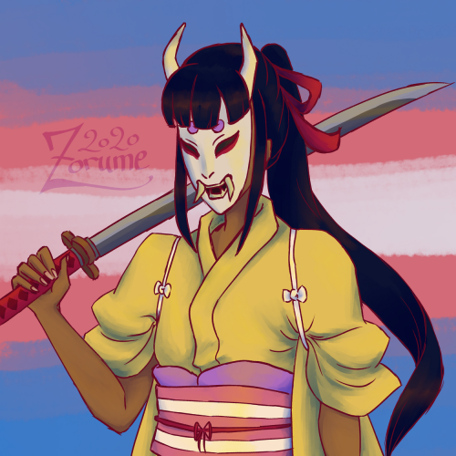 zorume-art: Kikunojo | 菊の丞 I love our trans samurai ! Kiku is such a queen, I finally drew her~Suppo