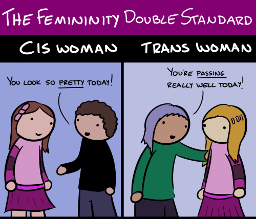 robothugscomic:New comic! (link to comic)Sorry this one’s a little late. Trans people have to walk t