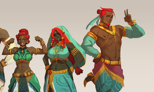 s-kinnaly: I wondered what the zelgan children would look like in Gerudo clothing, inspired by the G