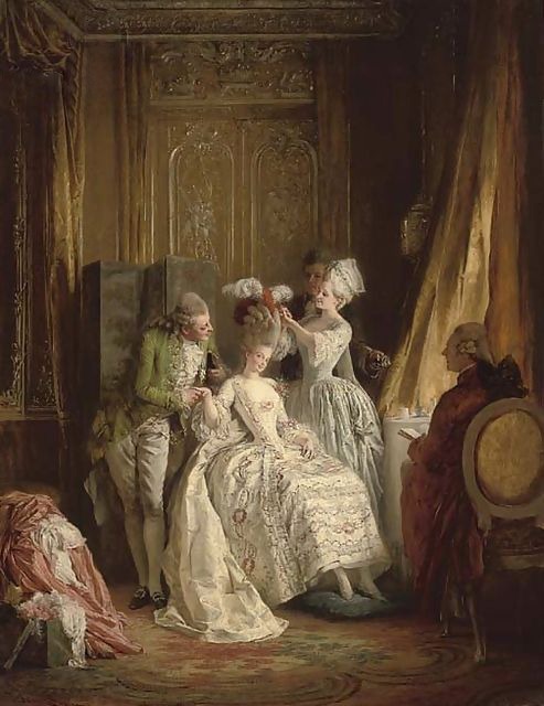 Beauty-routine, Marie Antoinette by Heinrich Lossow. 1843-1897