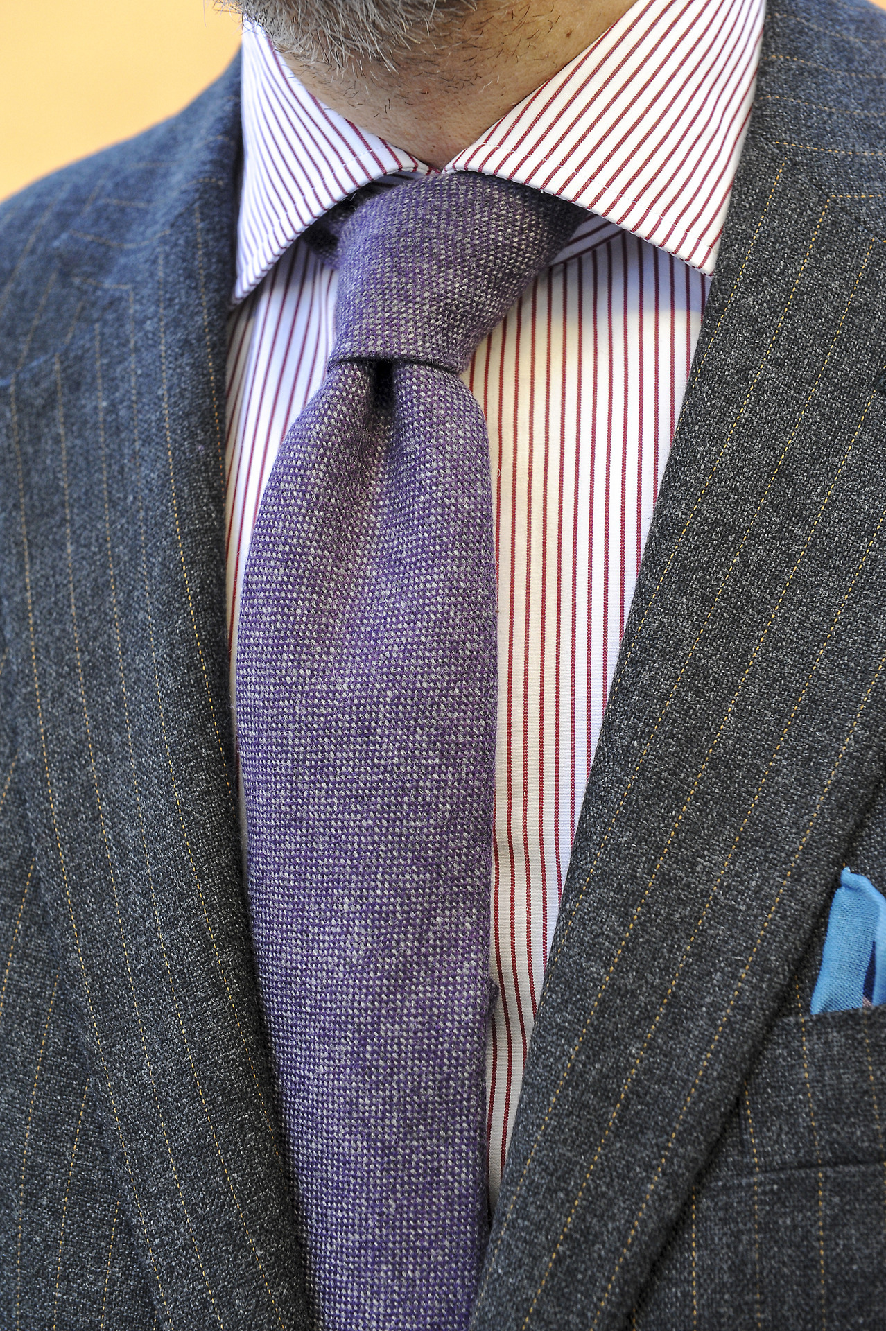 Diplomatic Ties - Purple & Pinstripe. Suit from Isaia, Inglese...