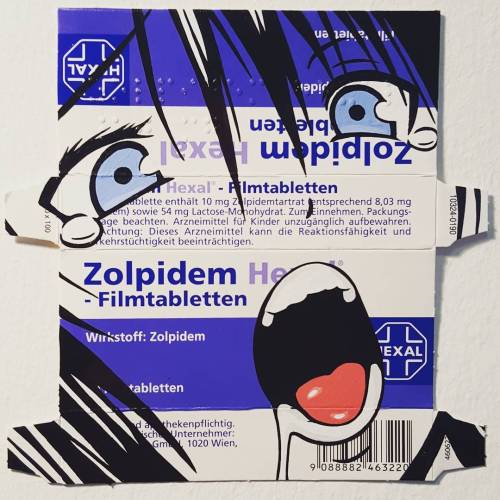benfrostisdead:  ‘Zolpidem Wehrmacht’ acrylic on pharmaceutical package. @artis.love @ja