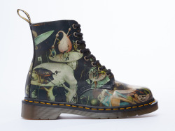  doc martens pascal boot (the classic eight-eye) now comes in a reproduction of the right panel of heironymus bosch’s garden of earthly delights  