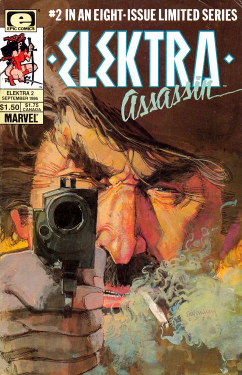 Elektra: Assassin #2 (September 1986)Cover by Bill SienkiewiczEpic / Marvel Comics