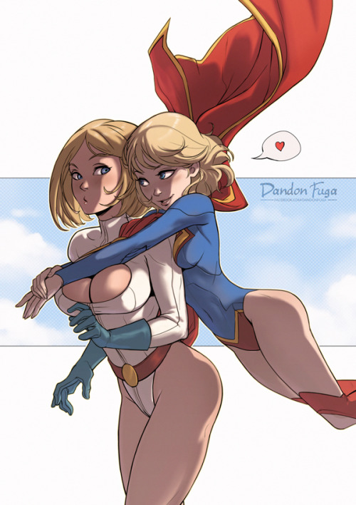 Powergirl and Supergirl ♥www.patreon.com/dandonfuga