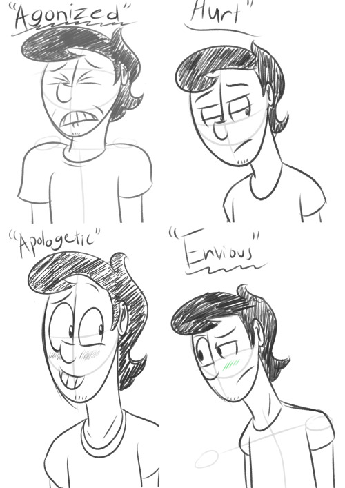 thesketchyscotsman:  A thing I’ve been working on and off for a few weeks now (what others could probably do in one….) I did this challenge sorta thing to get practice on drawing different emotions that had more expressive values to em.I got a decent