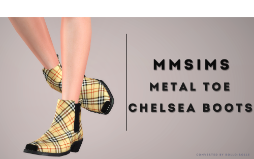 MMSIMS Metal Toe Chelsea Boots:polycount: 1,5krecolorable/2 channelsadditional 4 presetsfor male and