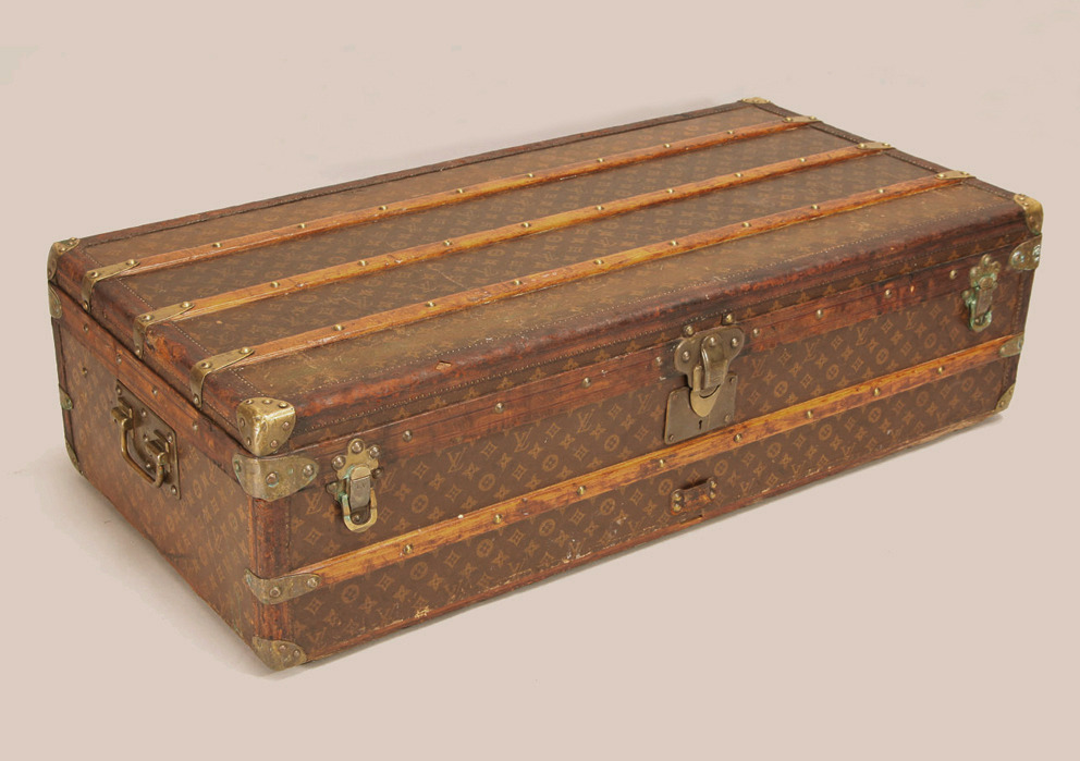 Mid century Louis Vuitton suitcase in monogram canvas, Paris