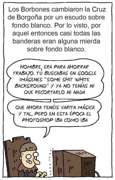 unpensadoranonimo:  Otra entrada del humorista gráfico Igor, a quién parece que el semanario humorista El jueves sobre-exploto para este día festivo, nos explica los orígenes de la bandera española 