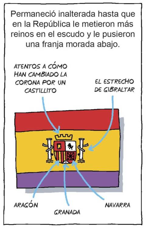 unpensadoranonimo:  Otra entrada del humorista gráfico Igor, a quién parece que el semanario humorista El jueves sobre-exploto para este día festivo, nos explica los orígenes de la bandera española 