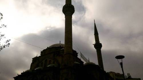 One of those is not like the others. . . . #streetphotography #winter #city#architecture #mosque #ka