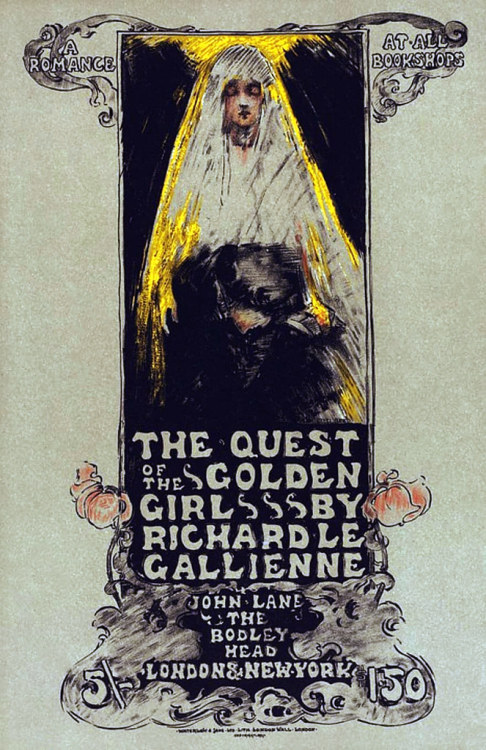 The Quest of the Golden Girl by Richard Le Gallienne, 1896. by Halloween HJB Advertising poster for 