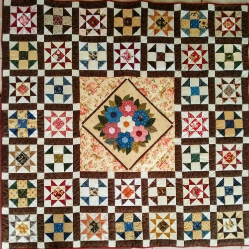 Finished! Size is 52 inches square. My own pattern but inspired by Jo Morton&rsquo;s quilts. I u