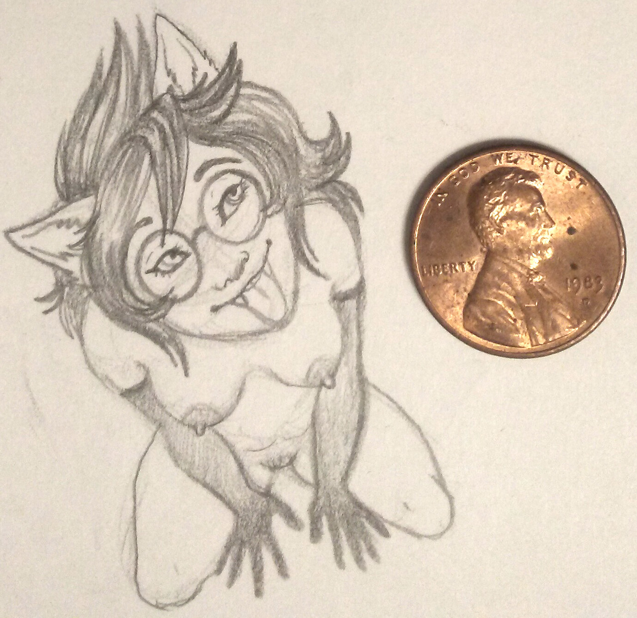 trollsplay:  Jade Harley sketches! With a penny for size comparison :B