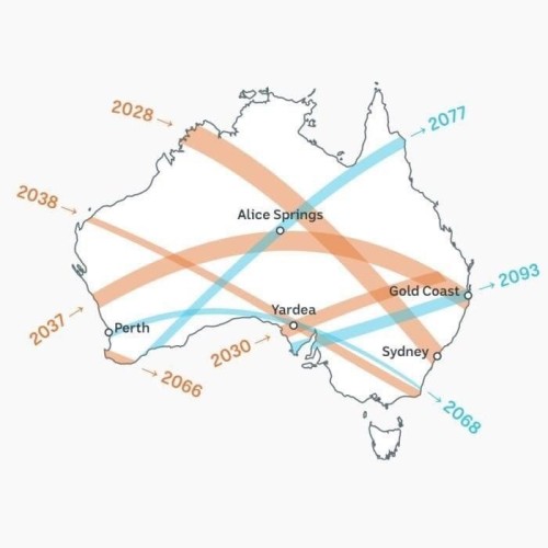 mapsontheweb:Total solar eclipses in Australia over the next 100 years