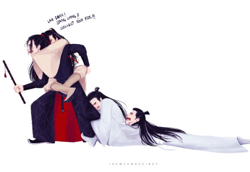 cherfleur:isawjamesfirst:i made a thing again. wwx’s ducklings arent ready to leave him.@blackkatmag