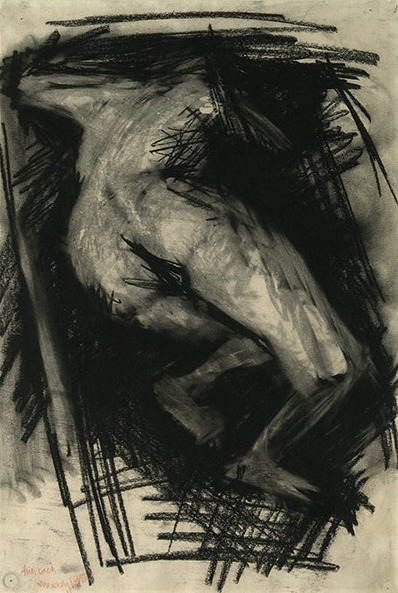 Frank Auerbach, Reclining Nude.