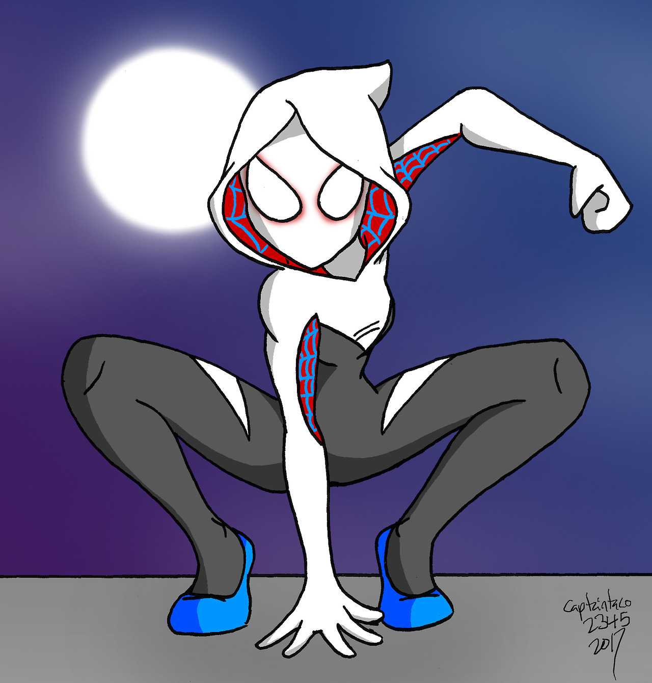 Spider Gwen. I’ve never read a comic with Spider Gwen, but I always thought a Spiderman