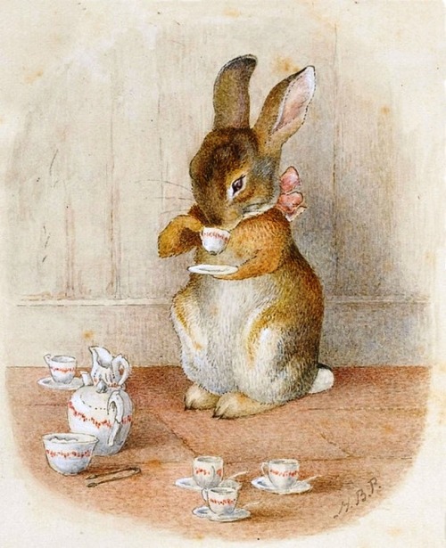 faeryhearts:“Lovely stuff,” she said as she sipped from her teacup.— Beatrix Potter.Artwork by Beatr