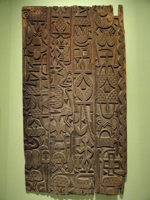 Carved door (wood with iron staples) thought to be by the artist Sakiwa of the Nupe peoples, Nigeria