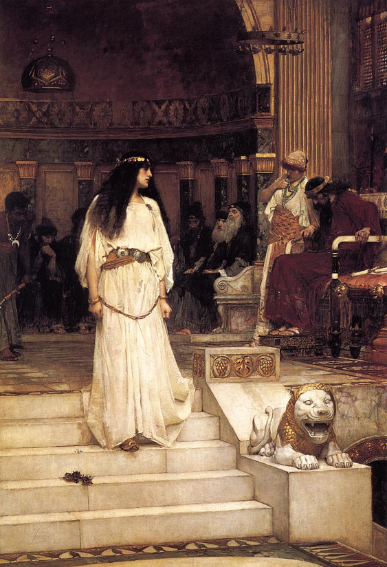 welovepaintings:  John William Waterhouse (1849-1917)Mariamne Leaving the Judgement