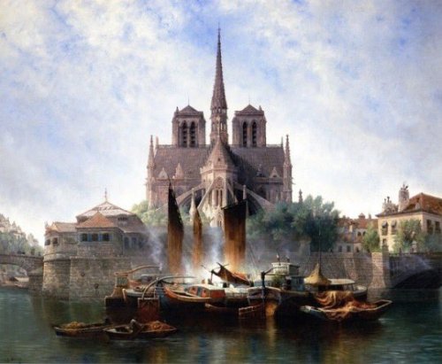 Notre-Dame, Paris, 1893Edwin Deakin (American painter, 1838–1923)