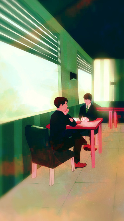 I watched 9 eps of Cherry Magic and drew Kurosawa and Adachi on a date after work