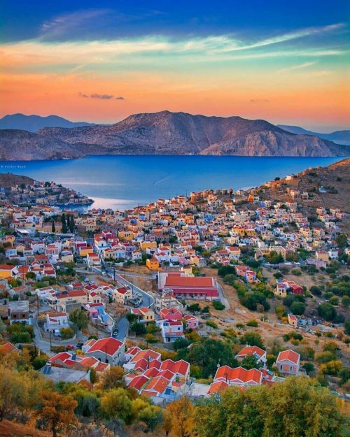 gemsofgreece:Sunset in Symi, Greece by Kostas Bouk.