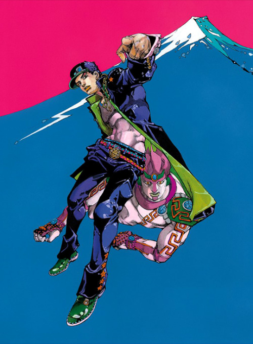 Powerful. Large. Deep., The poses Araki drew in the original manga