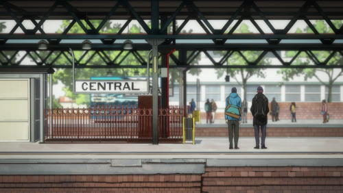 hel-the-growl:  Free! episode 12 pilgrimage: Central Station platform 19, in the direction of platform 20 map | part 1 | part 2 | part 3 | part 4 | part 5 | part 6  Brutal los detalles en la animacion