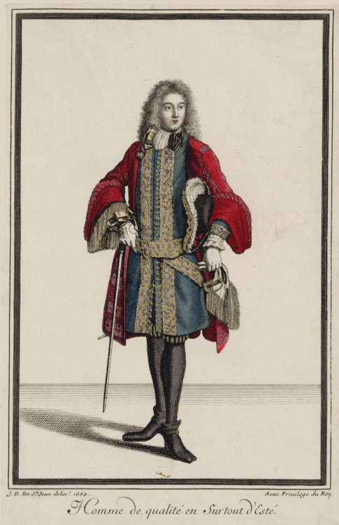 history-of-fashion: Fashion plates by Jean Dieu de Saint-Jean:1684 Homme de qualité en surtou