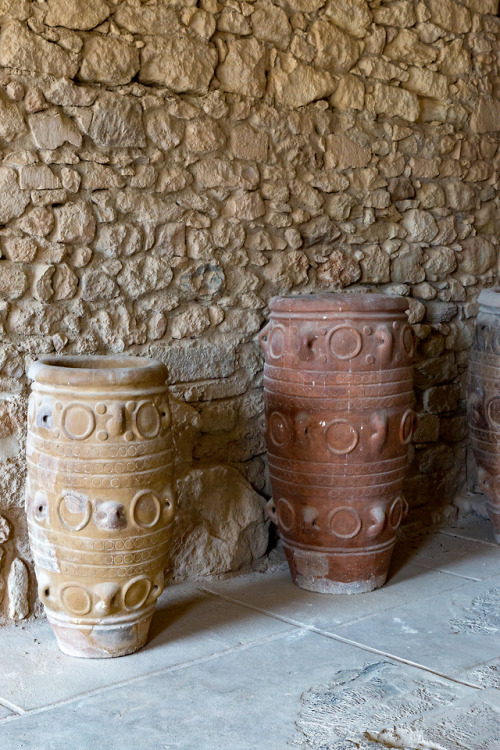 Keeping stock.Minoan pithoi, Palace of Knossos, Crete.