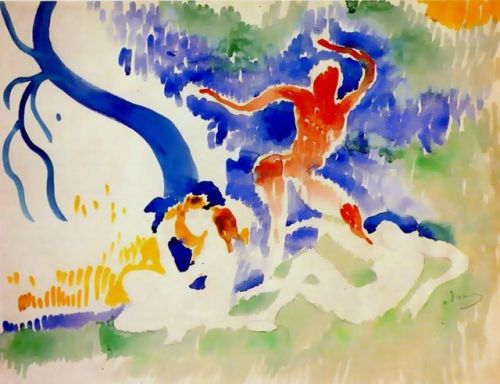 Bacchic Dance (1906). André Derain (French, 1880-1954). Watercolor and pencil on paper. MoMA.