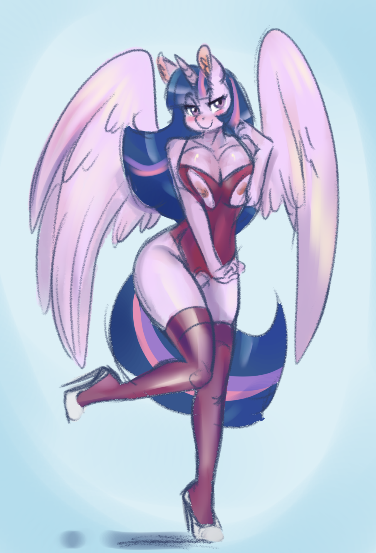 nsfwkevinsano: curlysartworld: Hey kevuuuuu~ Look at my cleavage~ :o there’s more