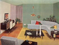theniftyfifties:  Mid-century living room