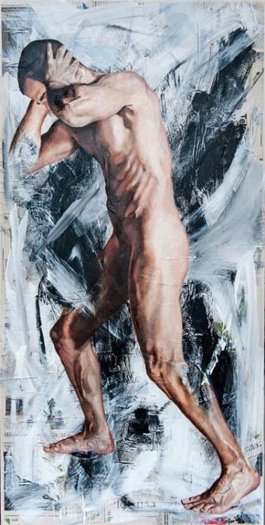 http://bit.ly/2fSegbH “News Deluge” by Niek Kiefer using see our male model John. Pose reference→ jo