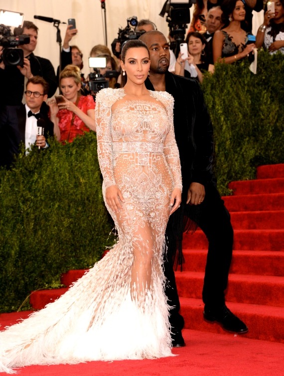 lovekardashian: Kim Kardashian &amp; Kanye West at the 2015 Met Ball in NYC on