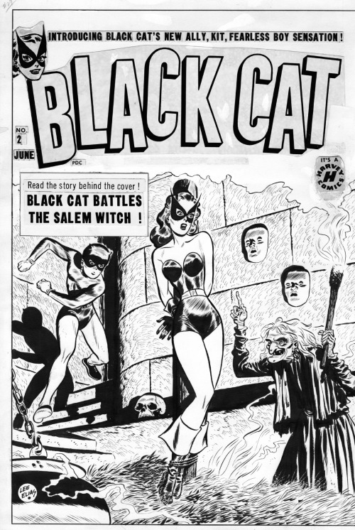  the cover to Black Cat Comics (1946) #29 by Lee Elias