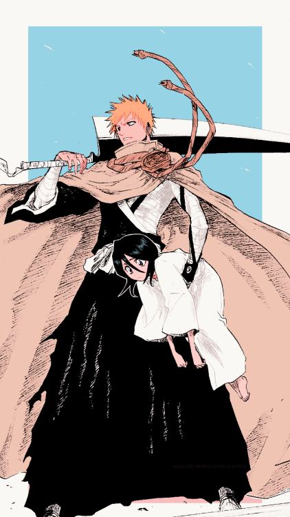 rukiadriedhisrain: ichigo + rukia phone wallpapers [750x1334]