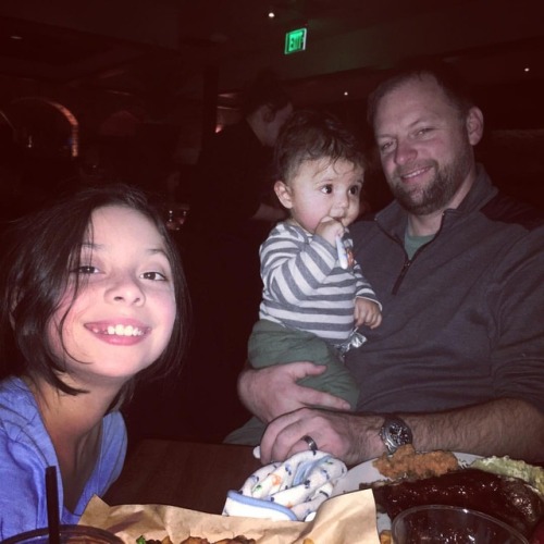 Night out with the grandson! He loved his mashed potatoes #family #grandparents #dinnertime #firstgr