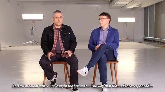 rogerss:  The Russo brothers on Steve lifting Mjolnir | The Russo Brothers Break