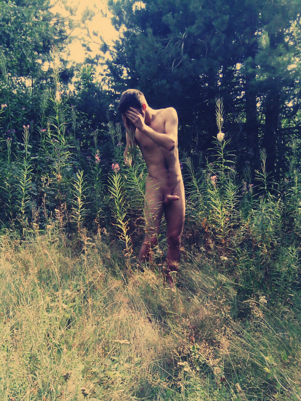 hotgaymales:  Being nude outside and sometimes even a little aroused is just natural!Try