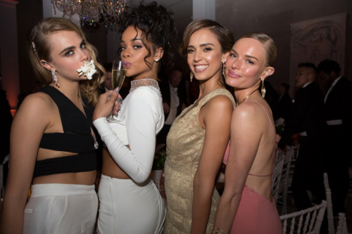 celebstarlets:  5/5/14 - Cara Delevingne, Rihanna, Jessica Alba + Kate Bosworth at the 2014 Met Gala in NYC.