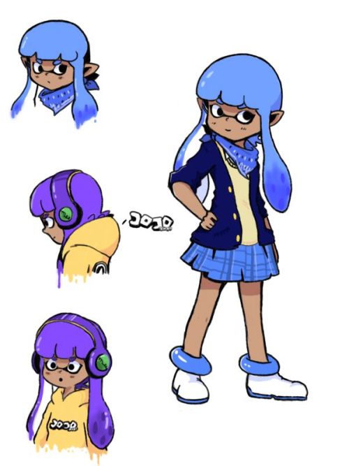 I made a few squidoodles of my inkling in splatoon 1 